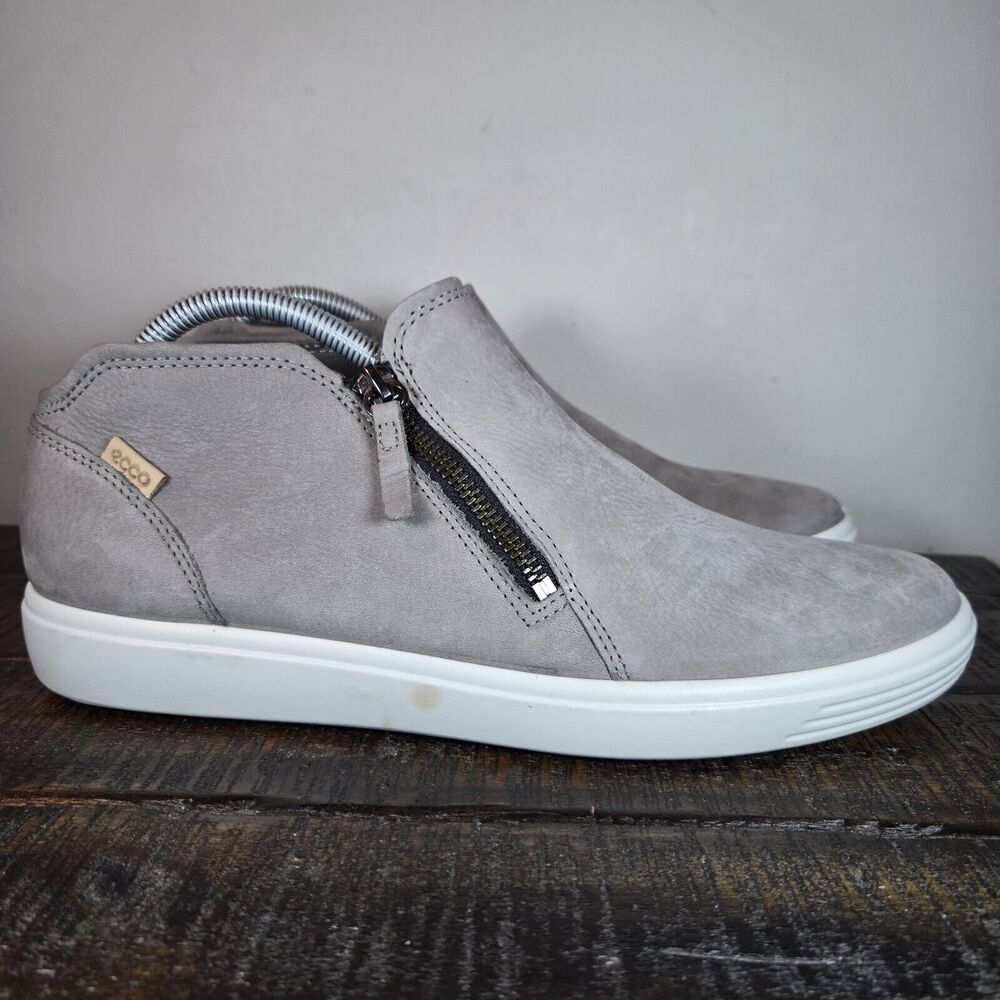 Ecco Gray Ankle Boots with Side Zipper